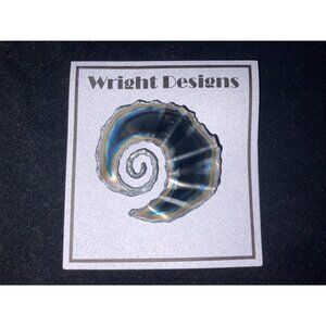 Sea Shell Swirl Brooch 2 Inches Chrome-Plated Sheet Steel Hand-Cut David A Wrigh